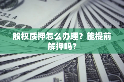 北京股权质押怎么办理？能提前解押吗？